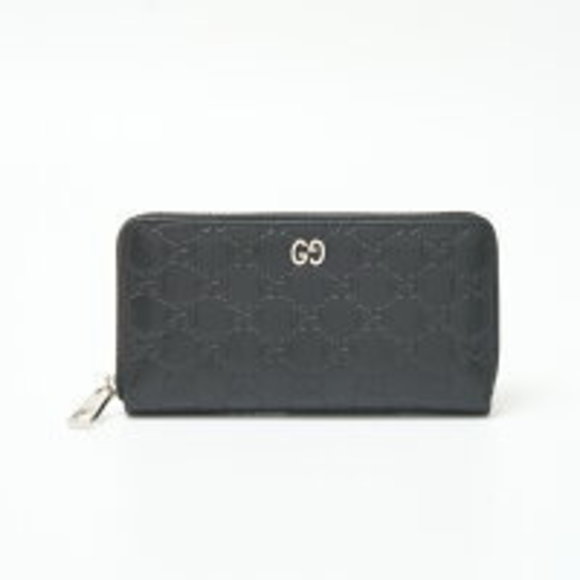 Gucci Zip Canvas Long Black Leather Wallet - Picture 1 of 7